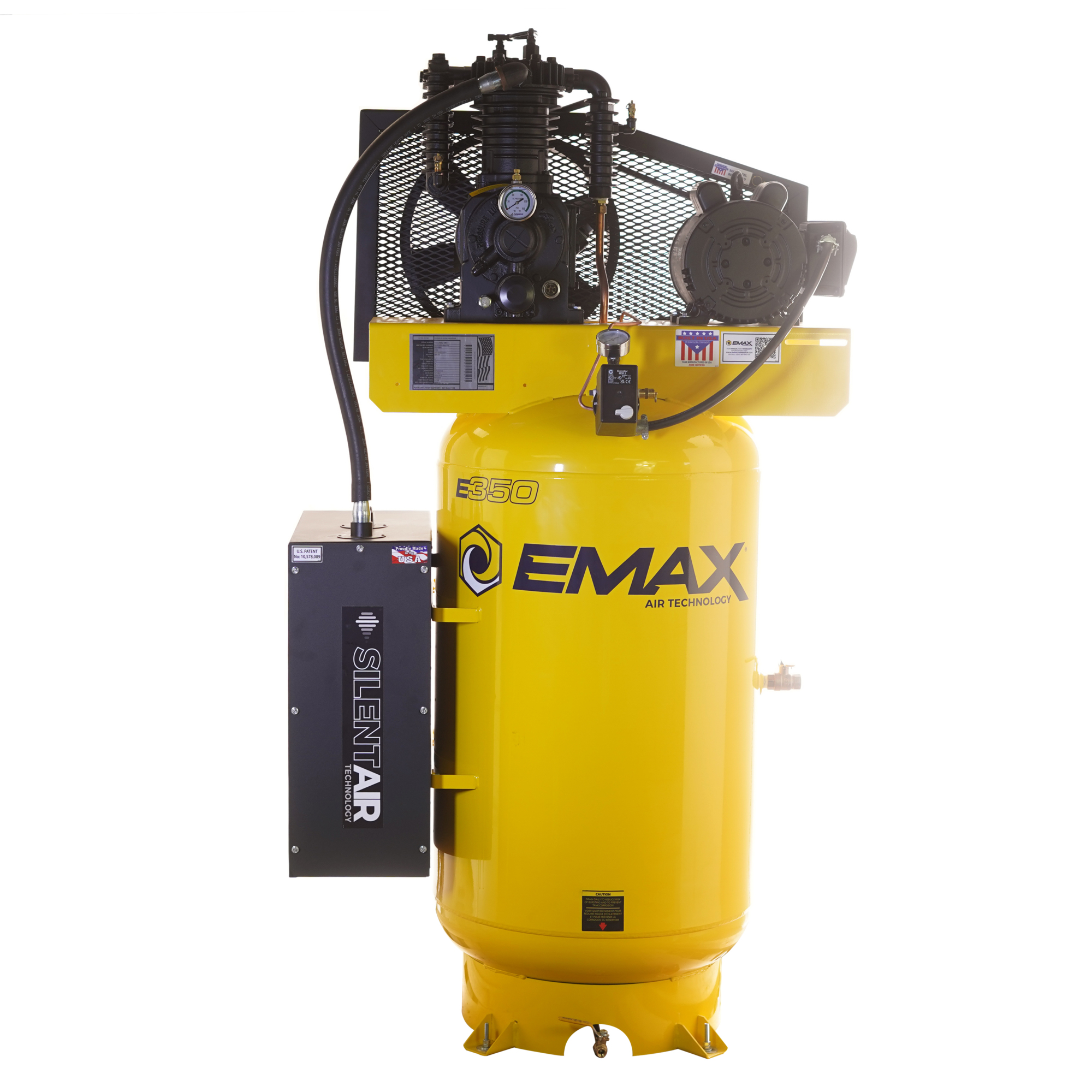 EMAX Industrial Silent Vertical Air Compressor Bundle, 5HP, 80 Gal, 230 Volts, Model# ES05V080I1